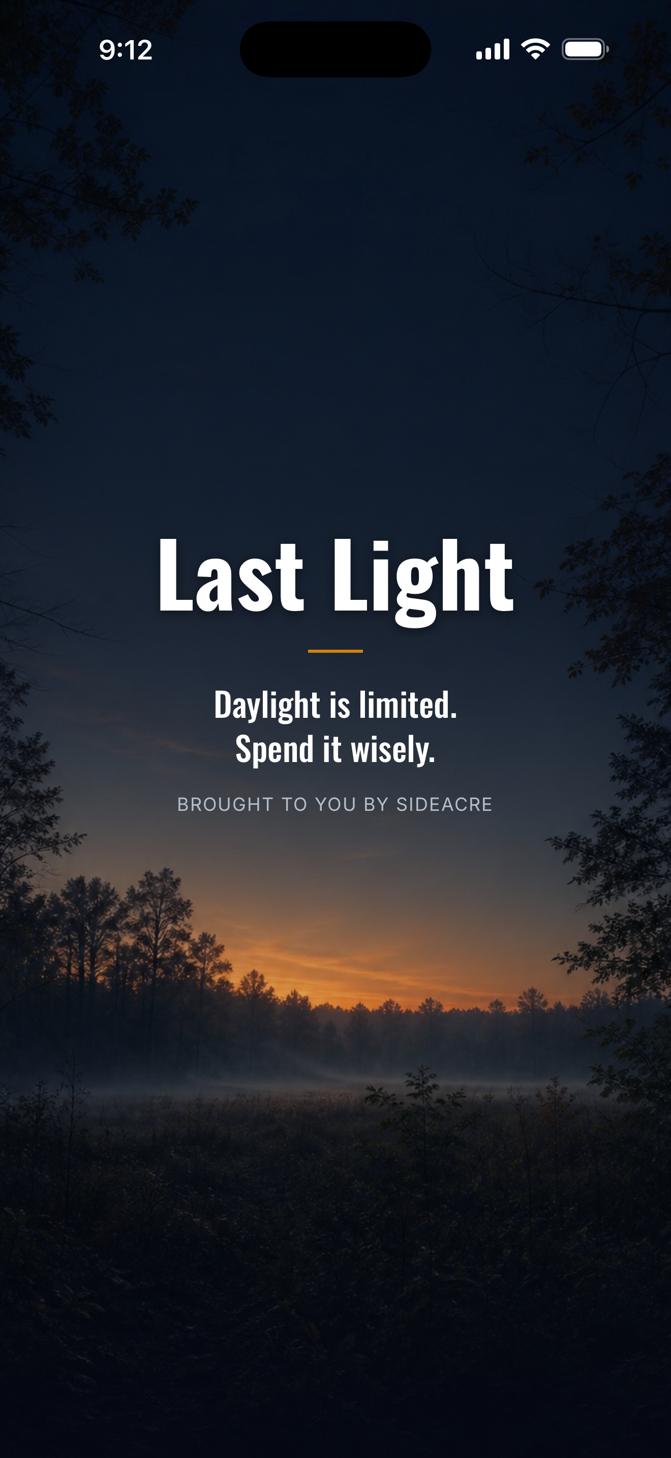 Last Light app splash screen